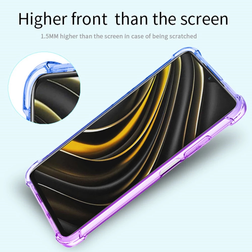 Bakeey-for-POCO-M3-Case-Gradient-Color-with-Four-Corner-Airbag-Shockproof-Translucent-Soft-TPU-Prote-1791597-5