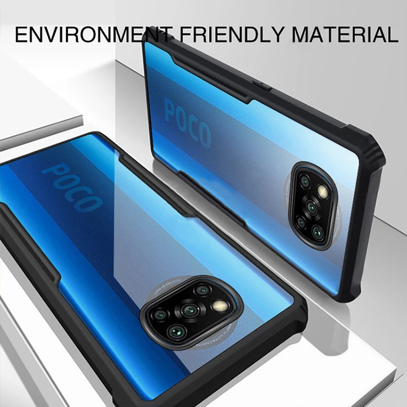 Bakeey-for-POCO-X3-NFC-Case-with-Bumpers-Shockproof-Anti-Fingerprint-Transparent-Acrylic-Protective--1785956-2