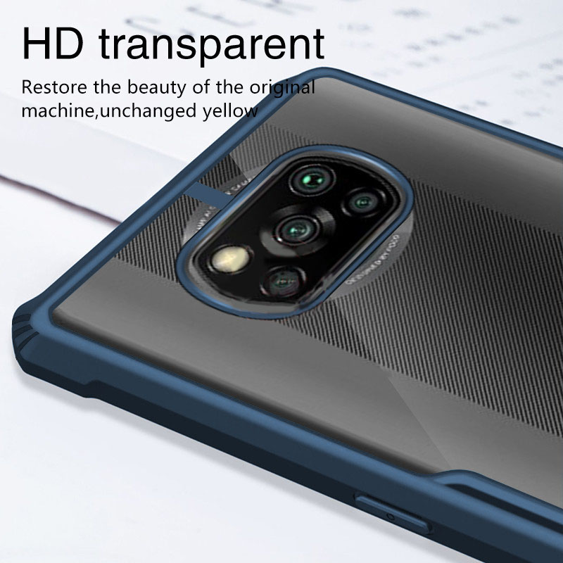 Bakeey-for-POCO-X3-NFC-Case-with-Bumpers-Shockproof-Anti-Fingerprint-Transparent-Acrylic-Protective--1785956-5