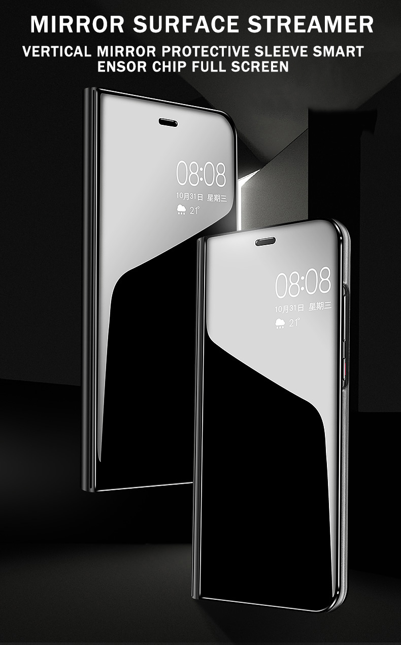 Bakeey-for-POCO-X3-PRO---POCO-X3-NFC-Case-Foldable-Flip-Plating-Mirror-Window-View-Shockproof-Full-C-1749788-4