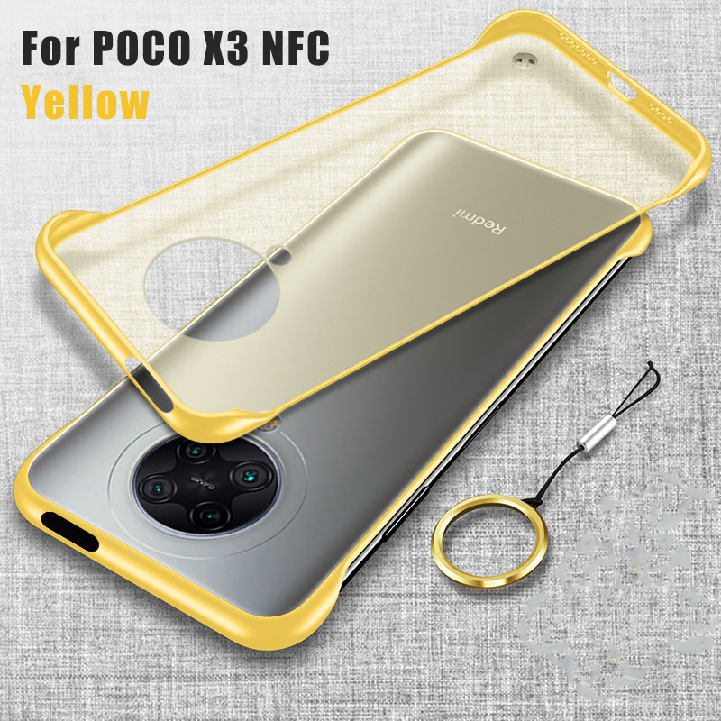 Bakeey-for-POCO-X3-PRO---POCO-X3-NFC-Case-Frameless-Ultra-Thin-Translucent-Matte-with-Finger-Ring-Ha-1758266-11