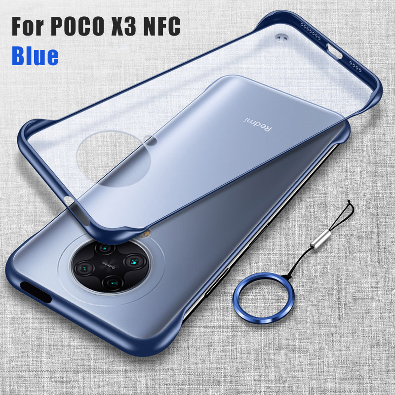 Bakeey-for-POCO-X3-PRO---POCO-X3-NFC-Case-Frameless-Ultra-Thin-Translucent-Matte-with-Finger-Ring-Ha-1758266-12