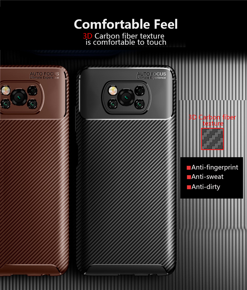 Bakeey-for-POCO-X3-PRO---POCO-X3-NFC-Case-Luxury-Carbon-Fiber-Pattern-with-Lens-Protector-Shockproof-1750300-2