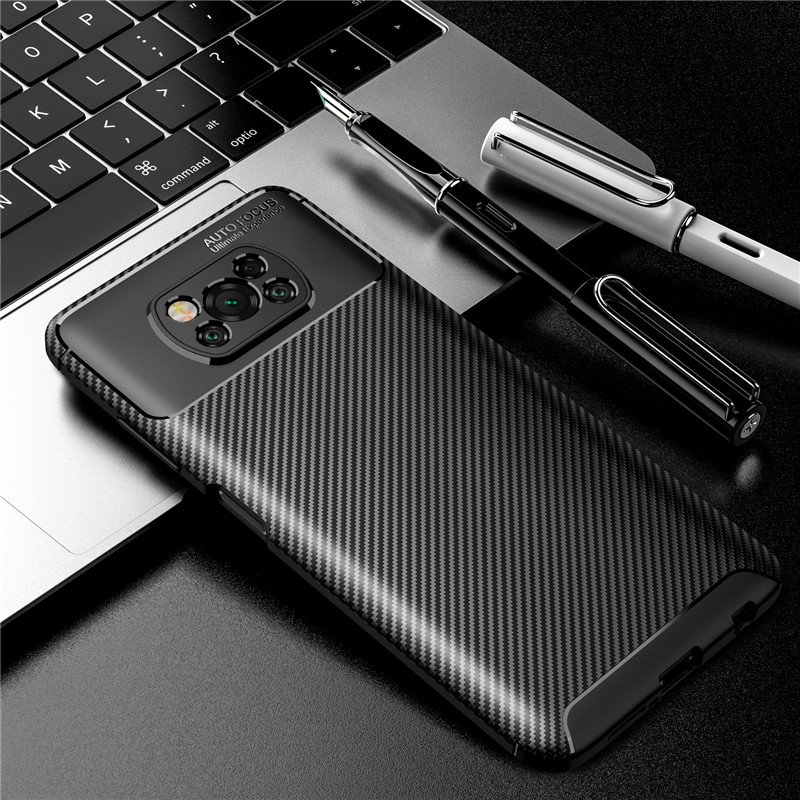 Bakeey-for-POCO-X3-PRO---POCO-X3-NFC-Case-Luxury-Carbon-Fiber-Pattern-with-Lens-Protector-Shockproof-1750300-12