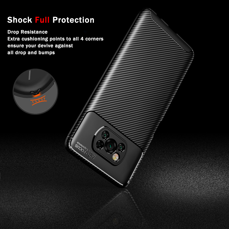 Bakeey-for-POCO-X3-PRO---POCO-X3-NFC-Case-Luxury-Carbon-Fiber-Pattern-with-Lens-Protector-Shockproof-1750300-3