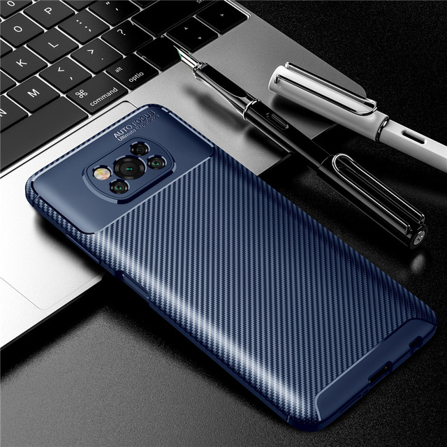 Bakeey-for-POCO-X3-PRO---POCO-X3-NFC-Case-Luxury-Carbon-Fiber-Pattern-with-Lens-Protector-Shockproof-1750300-10