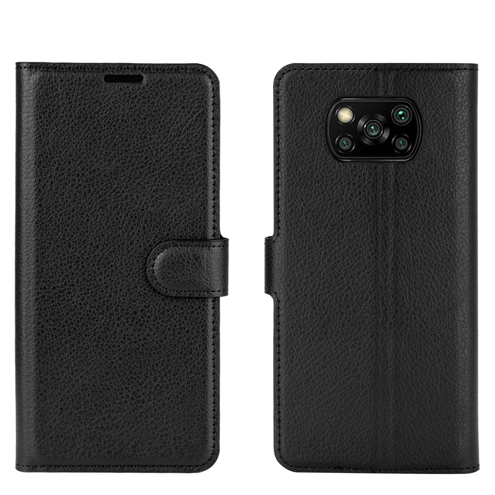 Bakeey-for-POCO-X3-PRO--POCO-X3-NFC-Case-Litchi-Pattern-Flip-Shockproof-PU-Leather-Full-Body-Protect-1847324-5