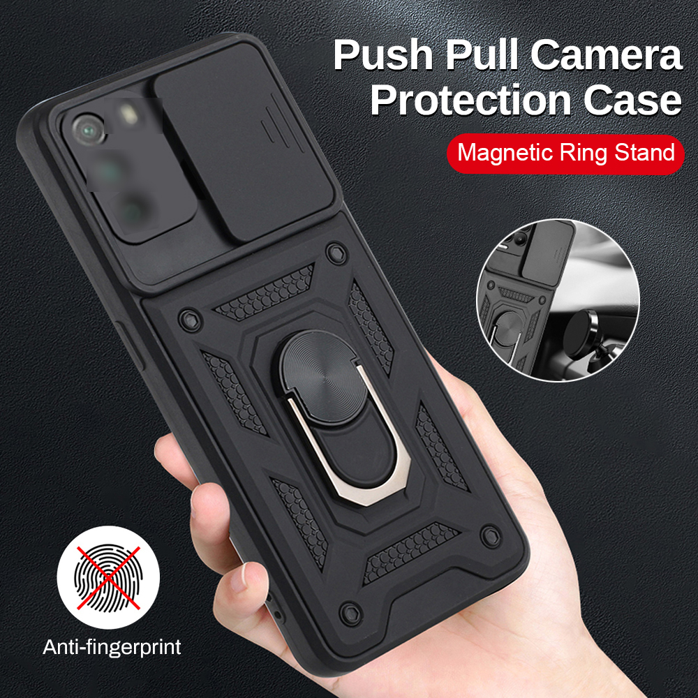 Bakeey-for-Poco-F3-Xiaomi-Redmi-K40-Case-Armor-Bumpers-Shockproof-Magnetic-with-360-Rotation-Finger--1878821-1