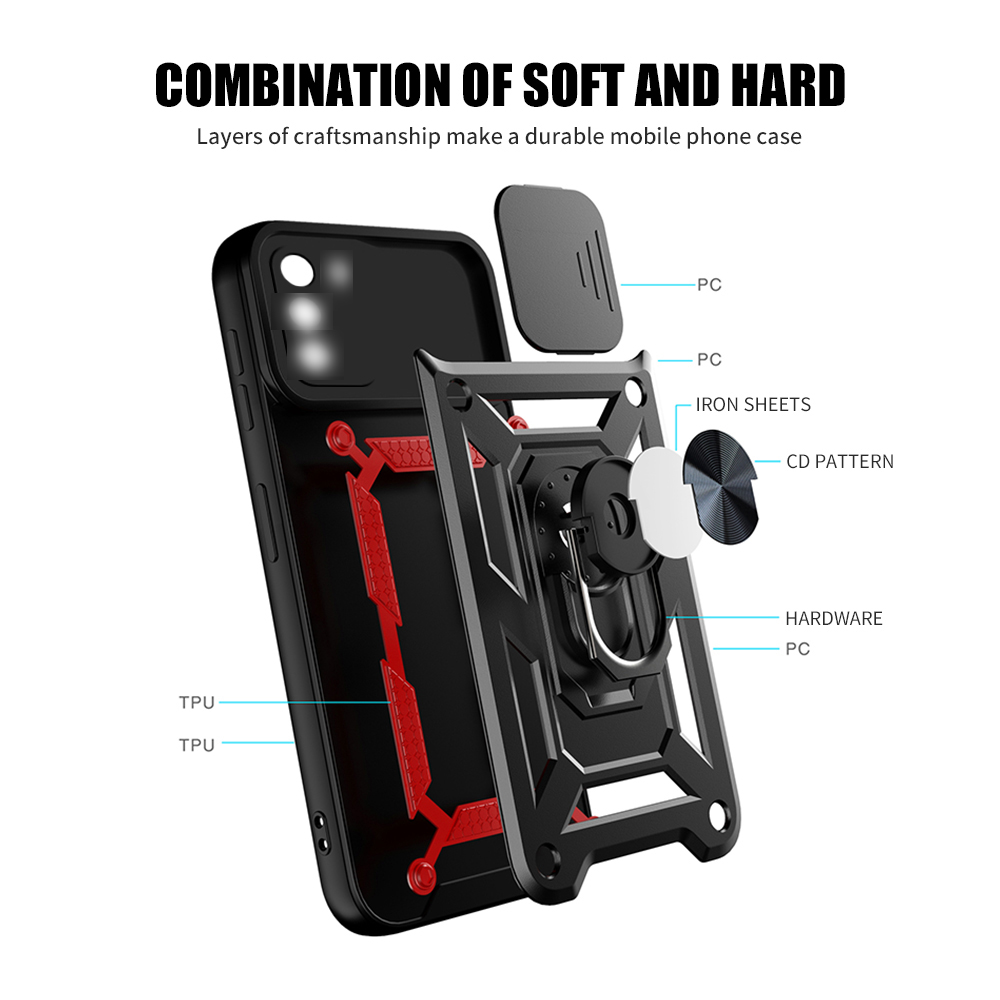 Bakeey-for-Poco-F3-Xiaomi-Redmi-K40-Case-Armor-Bumpers-Shockproof-Magnetic-with-360-Rotation-Finger--1878821-2