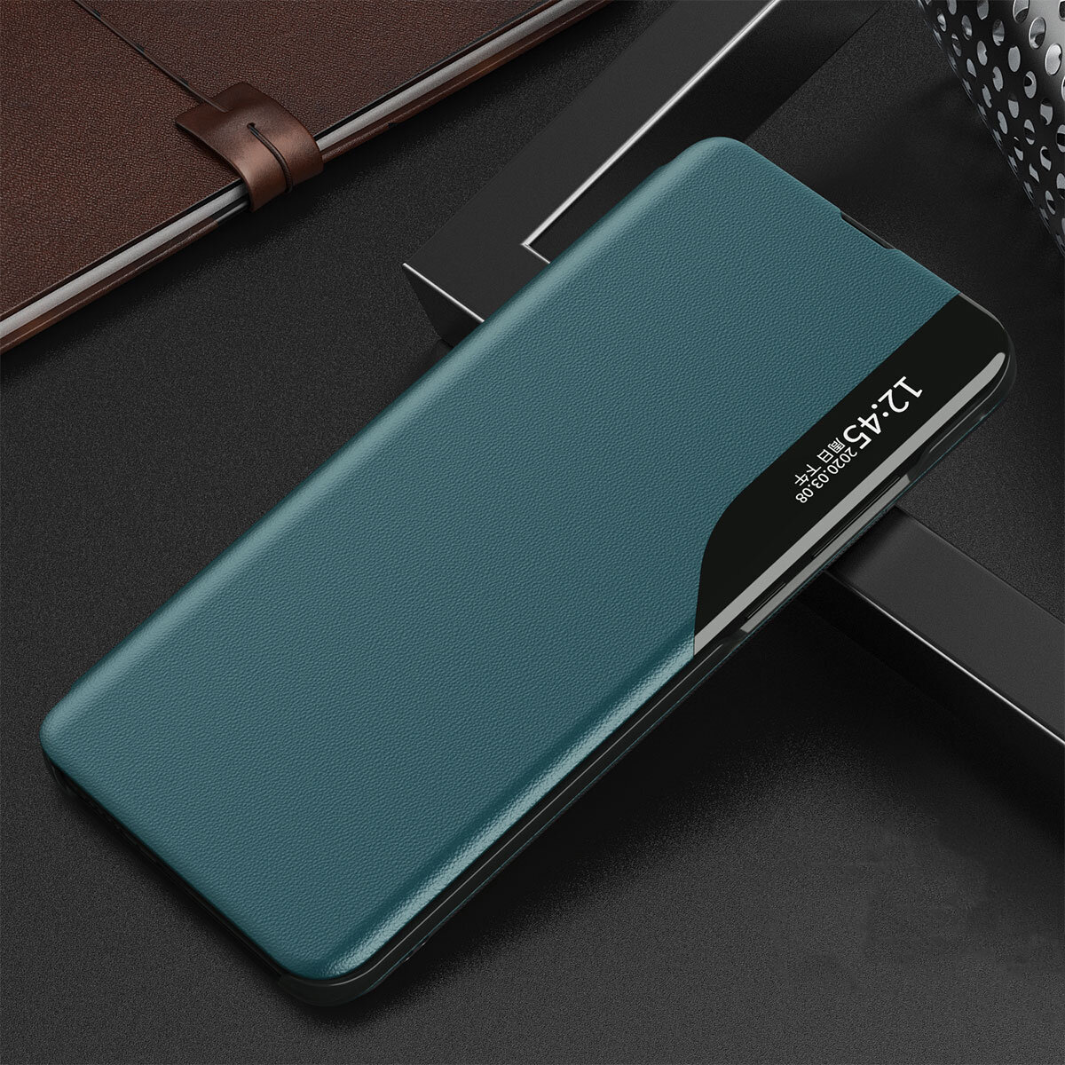 Bakeey-for-Samsung-Galaxy-A51--Galaxy-A71-Case-Magnetic-Flip-Smart-Sleep-Window-View-Shockproof-PU-L-1802355-1