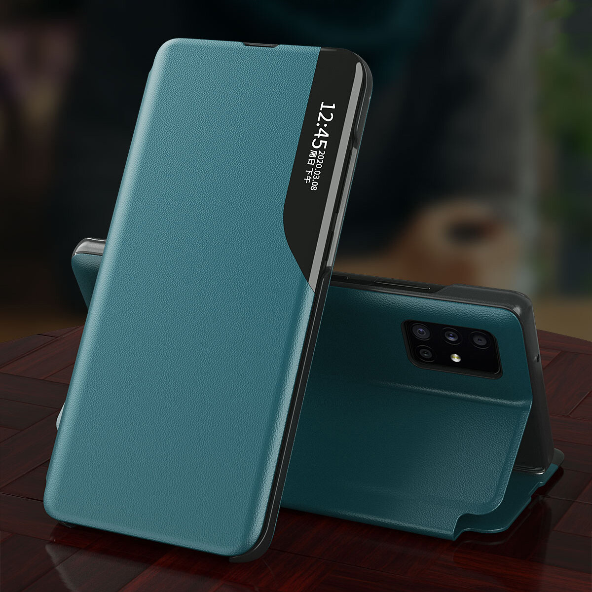 Bakeey-for-Samsung-Galaxy-A51--Galaxy-A71-Case-Magnetic-Flip-Smart-Sleep-Window-View-Shockproof-PU-L-1802355-1