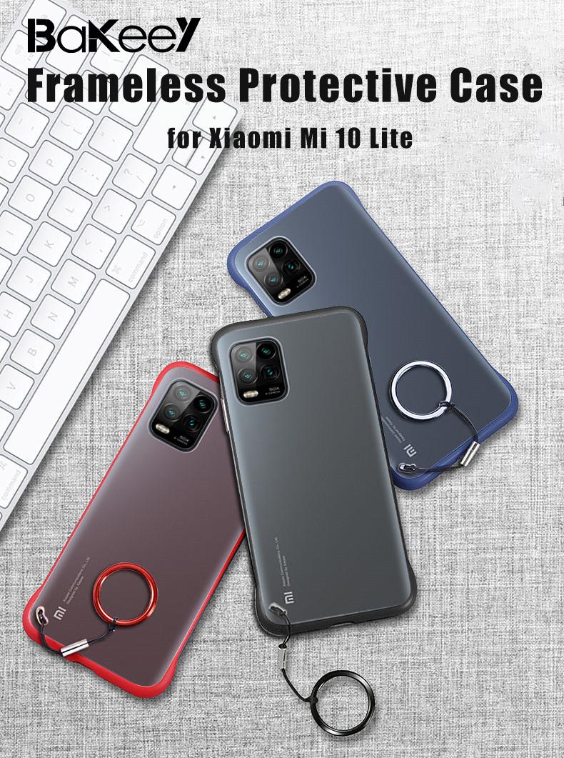 Bakeey-for-Xiaomi-Mi-10-Lite-Case-Frameless-Ultra-Thin-Matte-with-Finger-Ring-Hard-PC-Protective-Cas-1694712-1