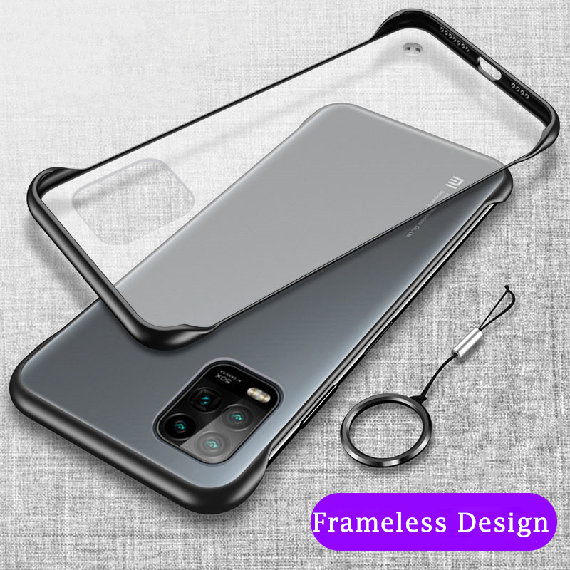 Bakeey-for-Xiaomi-Mi-10-Lite-Case-Frameless-Ultra-Thin-Matte-with-Finger-Ring-Hard-PC-Protective-Cas-1694712-2