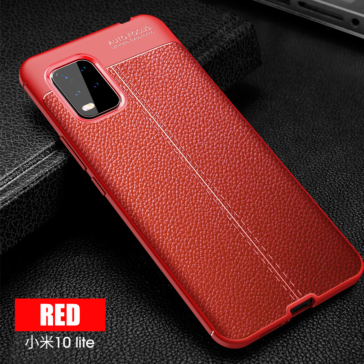 Bakeey-for-Xiaomi-Mi-10-Lite-Case-Litchi-Pattern-Shockproof-PU-Leather-TPU-Soft-Protective-Case-Back-1708407-7