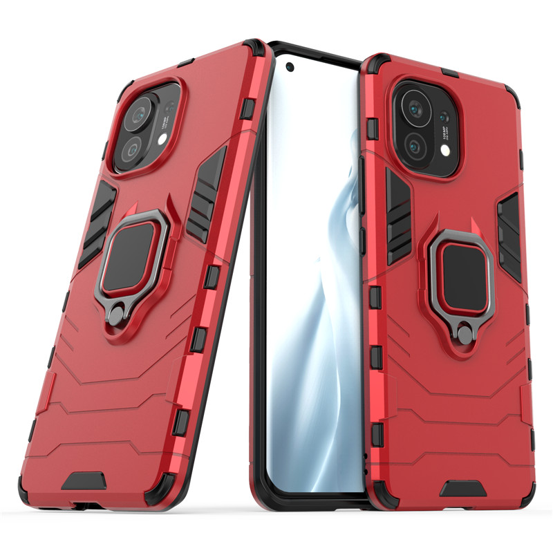 Bakeey-for-Xiaomi-Mi-11-Case-Armor-Shockproof-Magnetic-with-360-Rotation-Finger-Ring-Holder-Stand-PC-1825811-2