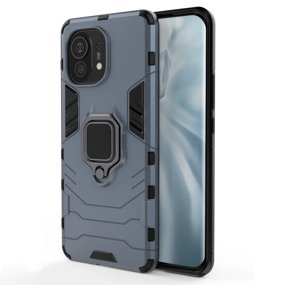 Bakeey-for-Xiaomi-Mi-11-Case-Armor-Shockproof-Magnetic-with-360-Rotation-Finger-Ring-Holder-Stand-PC-1825811-5