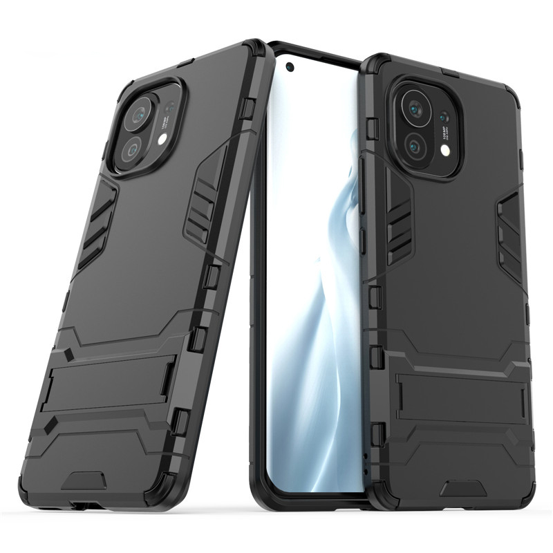 Bakeey-for-Xiaomi-Mi-11-Case-Armor-with-Bracket-Shockproof-PC-Protective-Case-Back-Cover-Non-Origina-1825793-6
