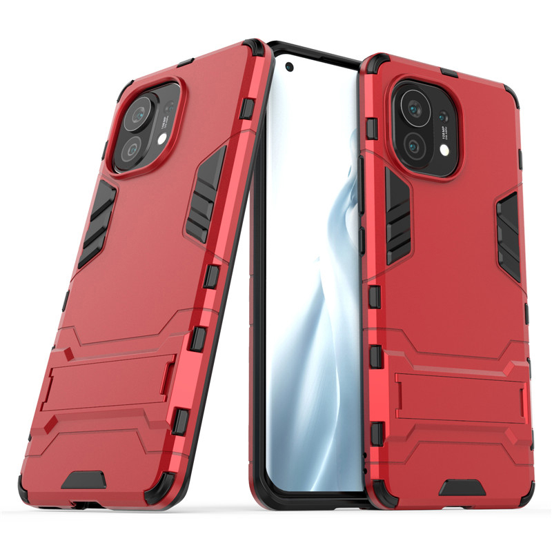 Bakeey-for-Xiaomi-Mi-11-Case-Armor-with-Bracket-Shockproof-PC-Protective-Case-Back-Cover-Non-Origina-1825793-7