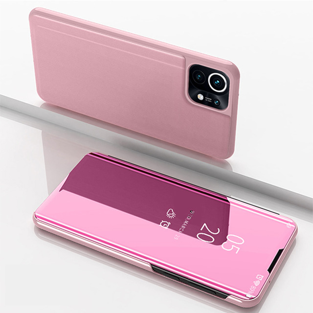 Bakeey-for-Xiaomi-Mi-11-Case-Foldable-Flip-Plating-Mirror-Window-View-Shockproof-Full-Cover-Protecti-1826319-12
