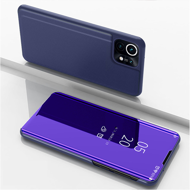 Bakeey-for-Xiaomi-Mi-11-Case-Foldable-Flip-Plating-Mirror-Window-View-Shockproof-Full-Cover-Protecti-1826319-14