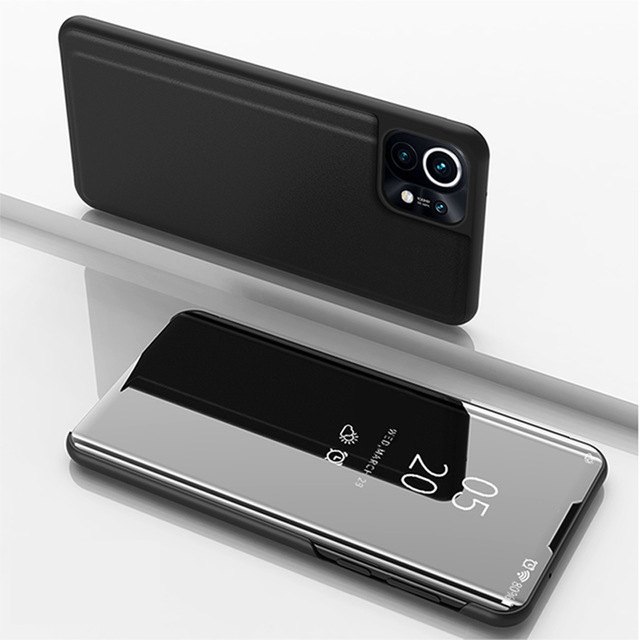 Bakeey-for-Xiaomi-Mi-11-Case-Foldable-Flip-Plating-Mirror-Window-View-Shockproof-Full-Cover-Protecti-1826319-15