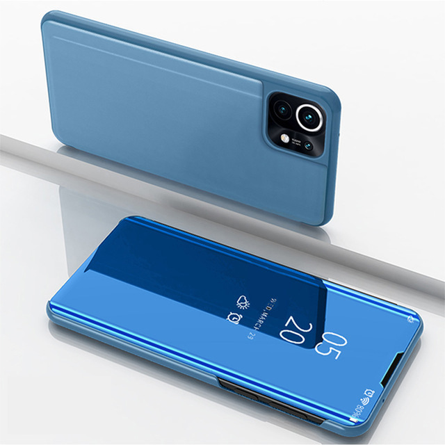 Bakeey-for-Xiaomi-Mi-11-Case-Foldable-Flip-Plating-Mirror-Window-View-Shockproof-Full-Cover-Protecti-1826319-10
