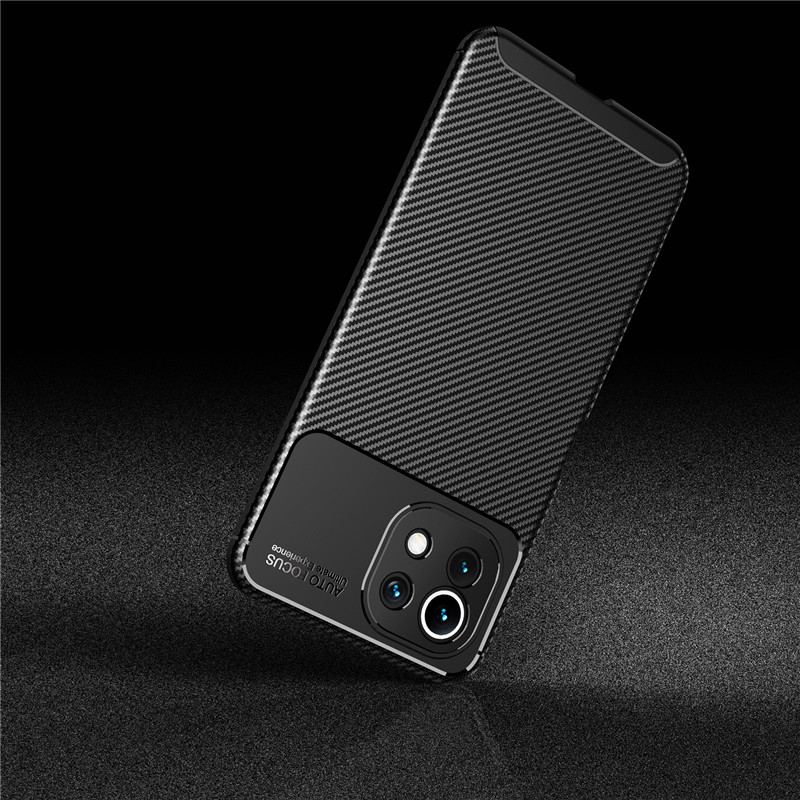 Bakeey-for-Xiaomi-Mi-11-Case-Luxury-Carbon-Fiber-Pattern-with-Lens-Protector-Shockproof-Silicone-Pro-1866150-2