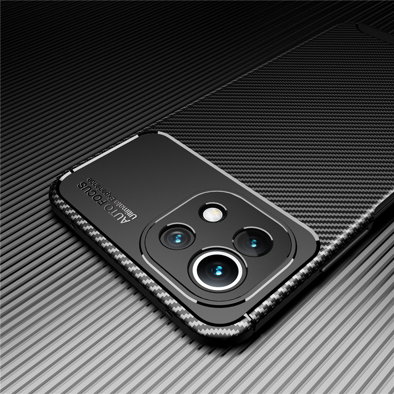 Bakeey-for-Xiaomi-Mi-11-Case-Luxury-Carbon-Fiber-Pattern-with-Lens-Protector-Shockproof-Silicone-Pro-1866150-5