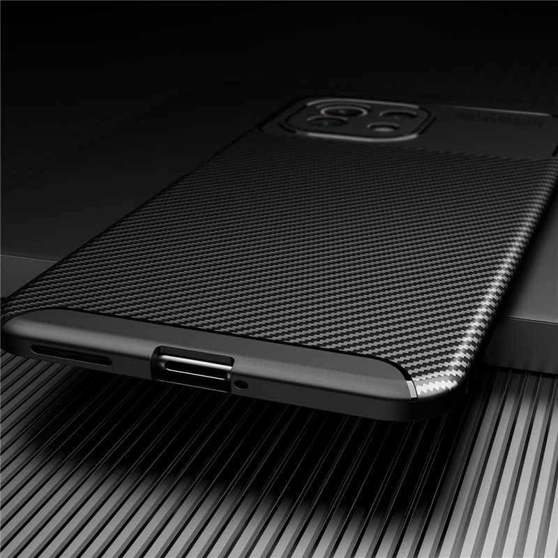 Bakeey-for-Xiaomi-Mi-11-Case-Luxury-Carbon-Fiber-Pattern-with-Lens-Protector-Shockproof-Silicone-Pro-1866150-6