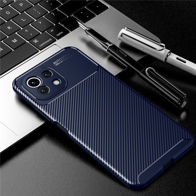 Bakeey-for-Xiaomi-Mi-11-Case-Luxury-Carbon-Fiber-Pattern-with-Lens-Protector-Shockproof-Silicone-Pro-1866150-10