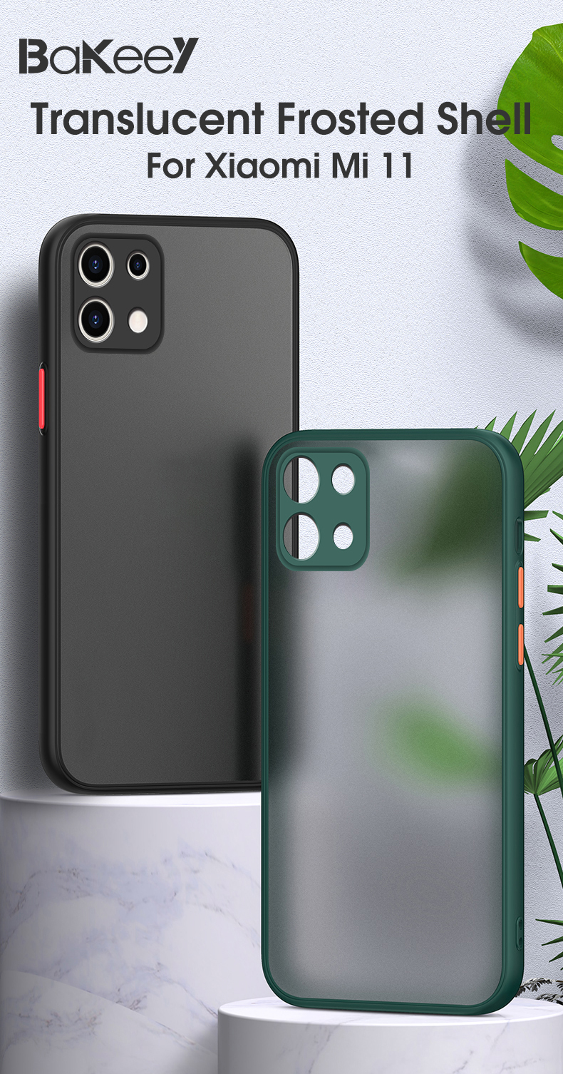 Bakeey-for-Xiaomi-Mi-11-Case-Shockproof-Anti-Fingerprint-with-Lens-Protector-Matte-Translucent-PC--T-1825848-1