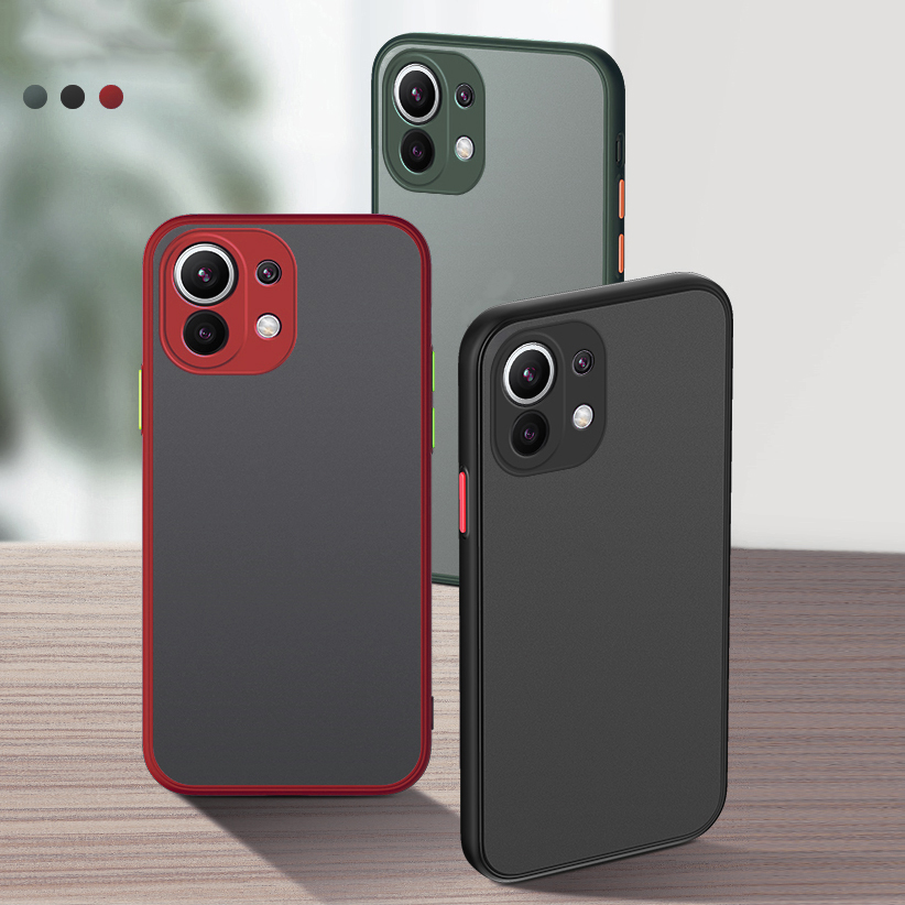 Bakeey-for-Xiaomi-Mi-11-Case-Shockproof-Anti-Fingerprint-with-Lens-Protector-Matte-Translucent-PC--T-1825848-2