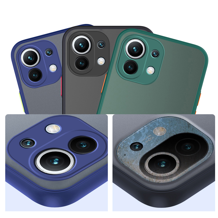 Bakeey-for-Xiaomi-Mi-11-Case-Shockproof-Anti-Fingerprint-with-Lens-Protector-Matte-Translucent-PC--T-1825848-4