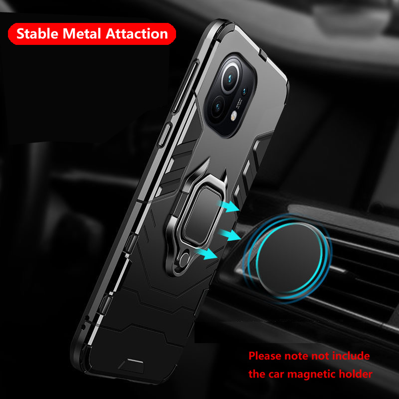 Bakeey-for-Xiaomi-Mi-11-Lite-Case-Armor-Shockproof-Magnetic-with-360deg-Rotation-Finger-Ring-Holder--1872846-2