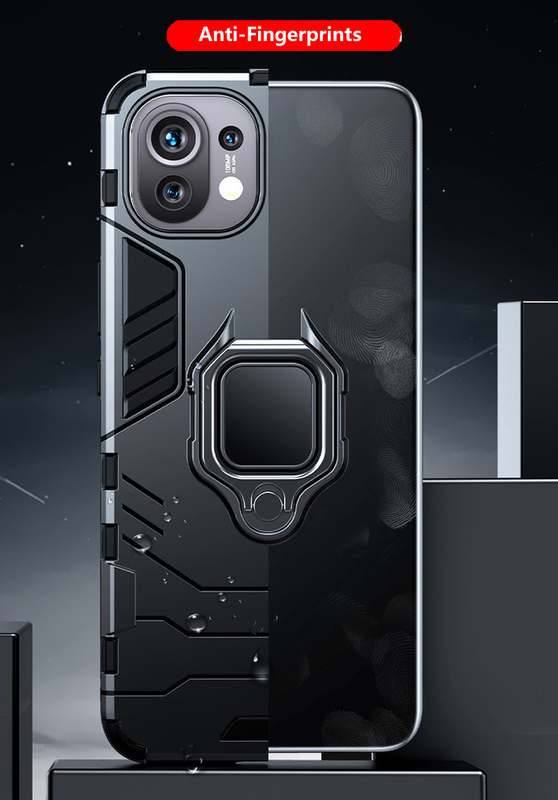 Bakeey-for-Xiaomi-Mi-11-Lite-Case-Armor-Shockproof-Magnetic-with-360deg-Rotation-Finger-Ring-Holder--1872846-4