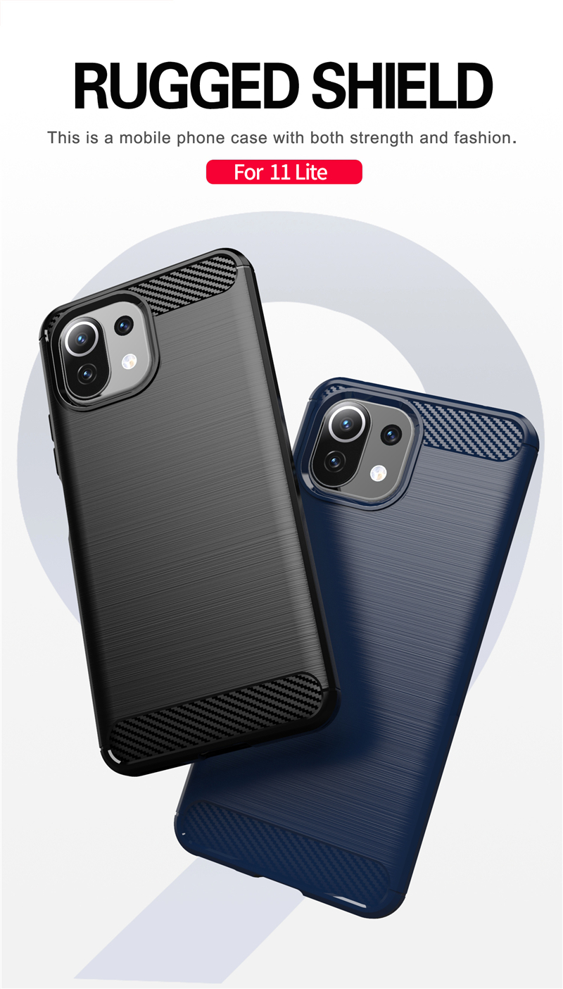 Bakeey-for-Xiaomi-Mi-11-Lite-Case-Carbon-Fiber-Texture-Shockproof-TPU-Protective-Case-Back-Cover-Non-1872845-1
