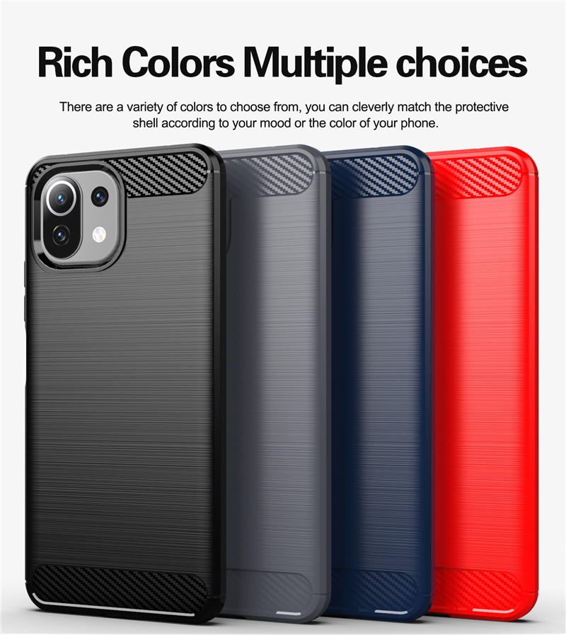Bakeey-for-Xiaomi-Mi-11-Lite-Case-Carbon-Fiber-Texture-Shockproof-TPU-Protective-Case-Back-Cover-Non-1872845-3