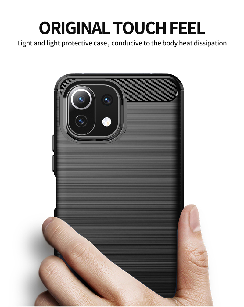 Bakeey-for-Xiaomi-Mi-11-Lite-Case-Carbon-Fiber-Texture-Shockproof-TPU-Protective-Case-Back-Cover-Non-1872845-4