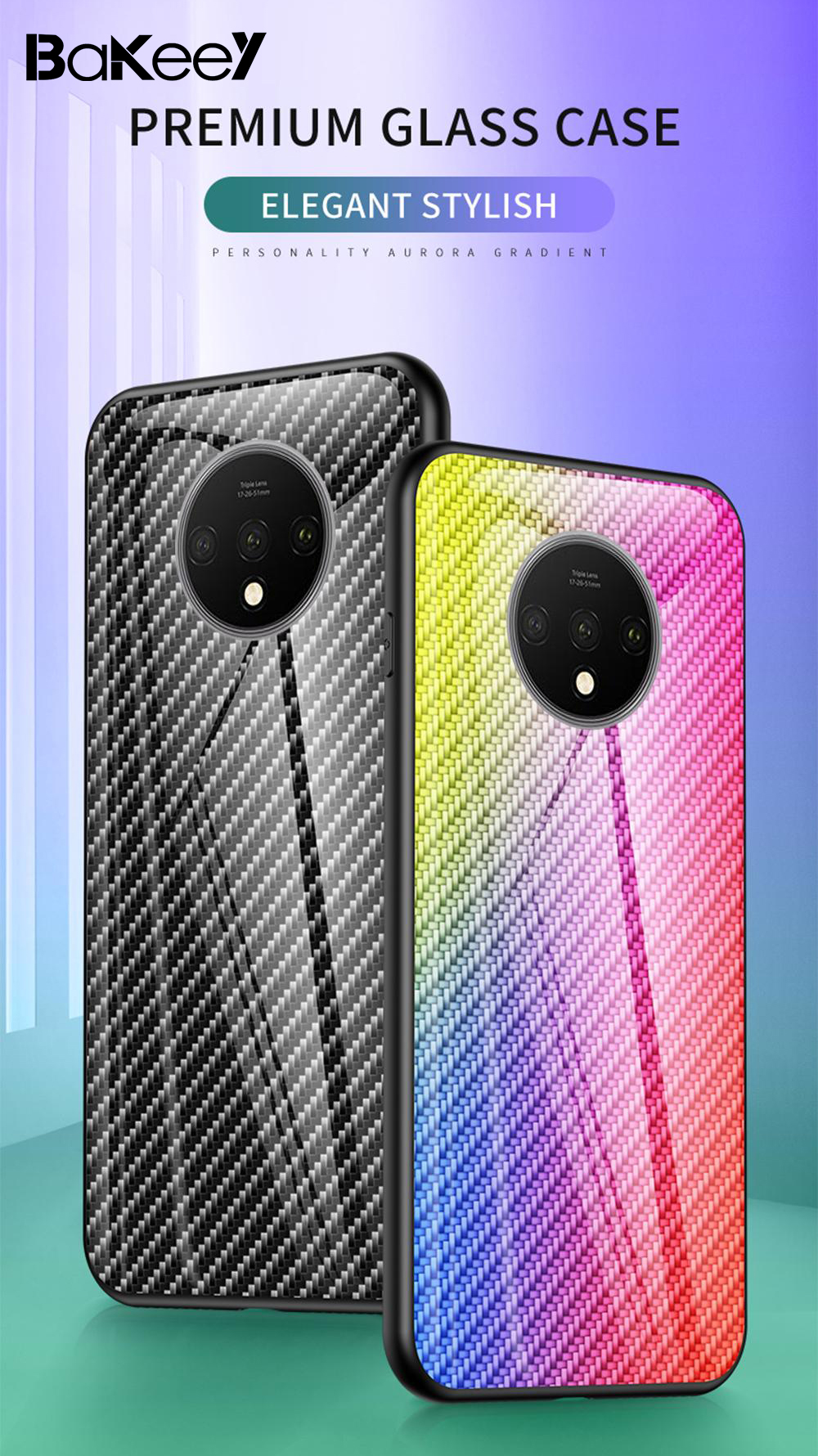 Bakeey-for-Xiaomi-Poco-F2-Pro--Xiaomi-Redmi-K30-Pro-Case-Carbon-Fiber-Pattern-Gradient-Color-Tempere-1708308-1