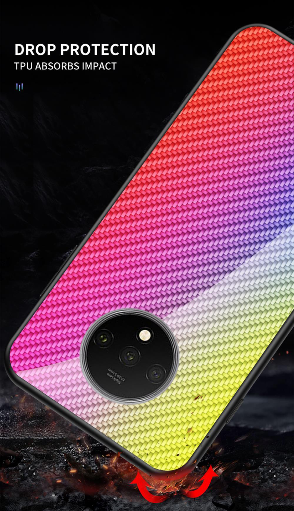 Bakeey-for-Xiaomi-Poco-F2-Pro--Xiaomi-Redmi-K30-Pro-Case-Carbon-Fiber-Pattern-Gradient-Color-Tempere-1708308-11