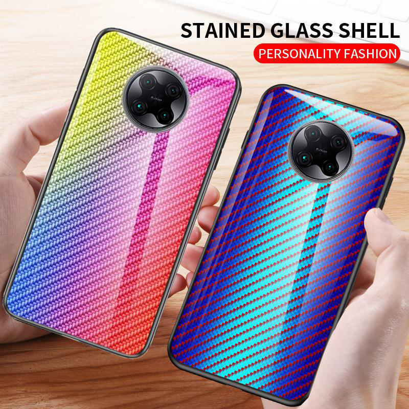 Bakeey-for-Xiaomi-Poco-F2-Pro--Xiaomi-Redmi-K30-Pro-Case-Carbon-Fiber-Pattern-Gradient-Color-Tempere-1708308-12