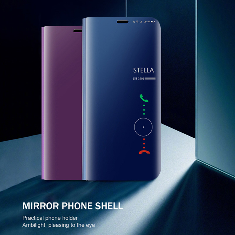 Bakeey-for-Xiaomi-Redmi-10-Case-Foldable-Flip-Plating-Mirror-Window-View-Shockproof-Full-Cover-Prote-1914692-2