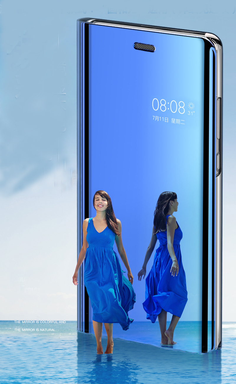 Bakeey-for-Xiaomi-Redmi-10-Case-Foldable-Flip-Plating-Mirror-Window-View-Shockproof-Full-Cover-Prote-1914692-3