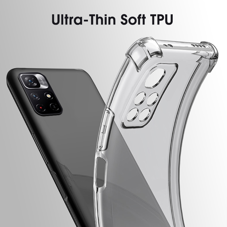 Bakeey-for-Xiaomi-Redmi-10-Case-with-Airbags-Lens-Protector-Shockproof-Transparent-Non-Yellow-Soft-T-1914166-4