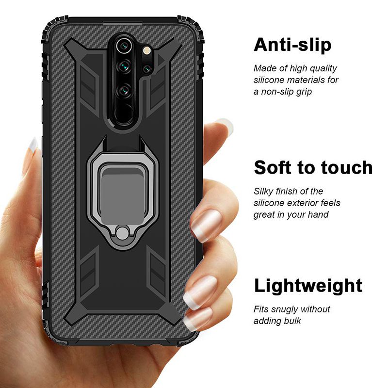Bakeey-for-Xiaomi-Redmi-9-Case-Carbon-Fiber-Pattern-Armor-Shockproof-Anti-Fingerprint-with-360deg-Ro-1723207-2