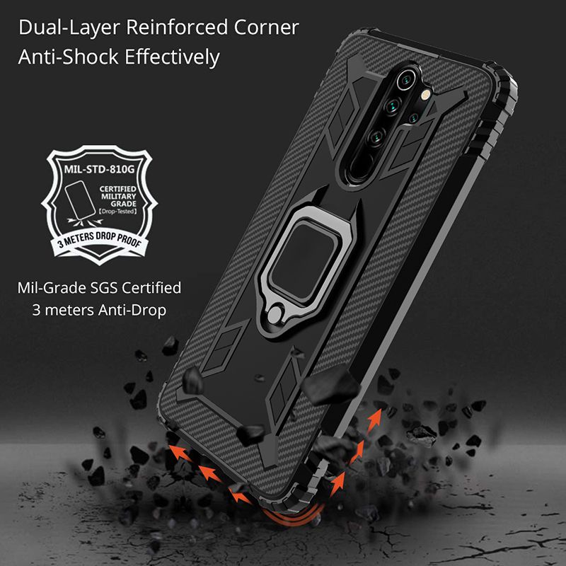 Bakeey-for-Xiaomi-Redmi-9-Case-Carbon-Fiber-Pattern-Armor-Shockproof-Anti-Fingerprint-with-360deg-Ro-1723207-3