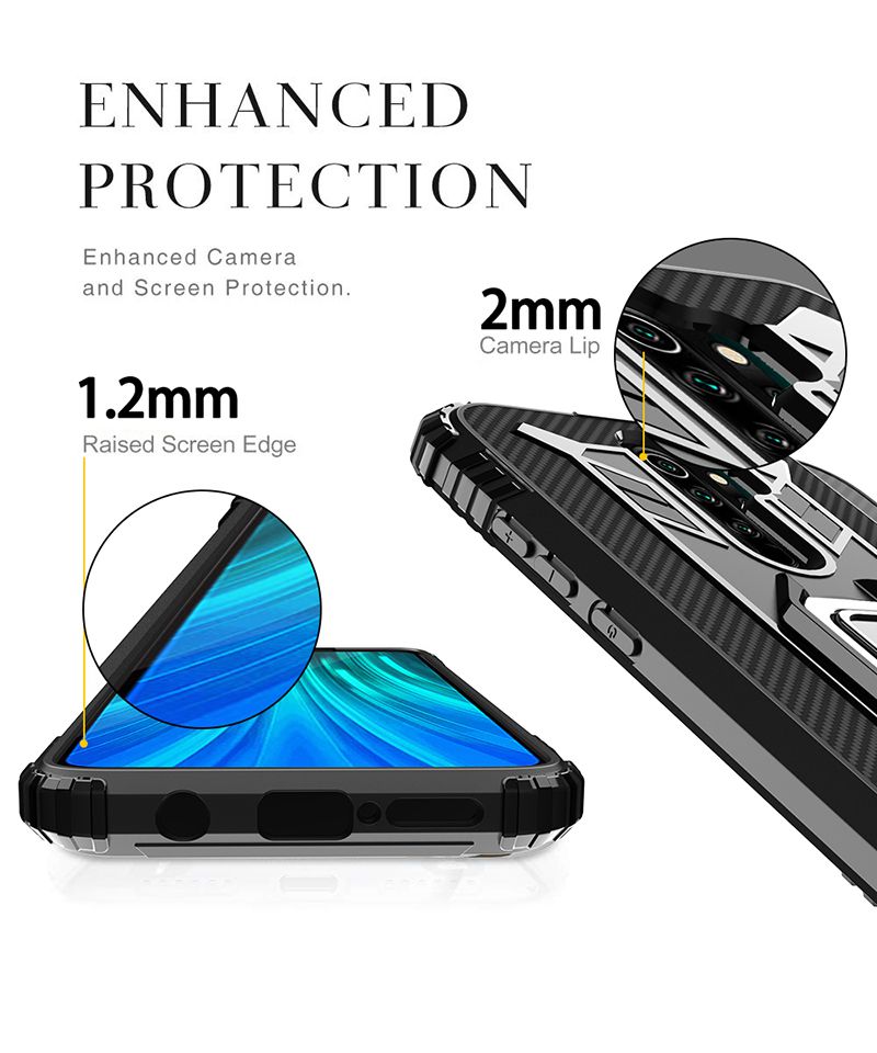 Bakeey-for-Xiaomi-Redmi-9-Case-Carbon-Fiber-Pattern-Armor-Shockproof-Anti-Fingerprint-with-360deg-Ro-1723207-4