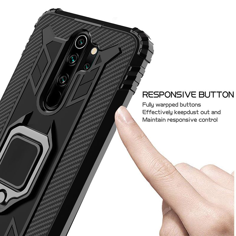 Bakeey-for-Xiaomi-Redmi-9-Case-Carbon-Fiber-Pattern-Armor-Shockproof-Anti-Fingerprint-with-360deg-Ro-1723207-5