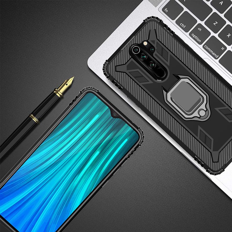 Bakeey-for-Xiaomi-Redmi-9-Case-Carbon-Fiber-Pattern-Armor-Shockproof-Anti-Fingerprint-with-360deg-Ro-1723207-10