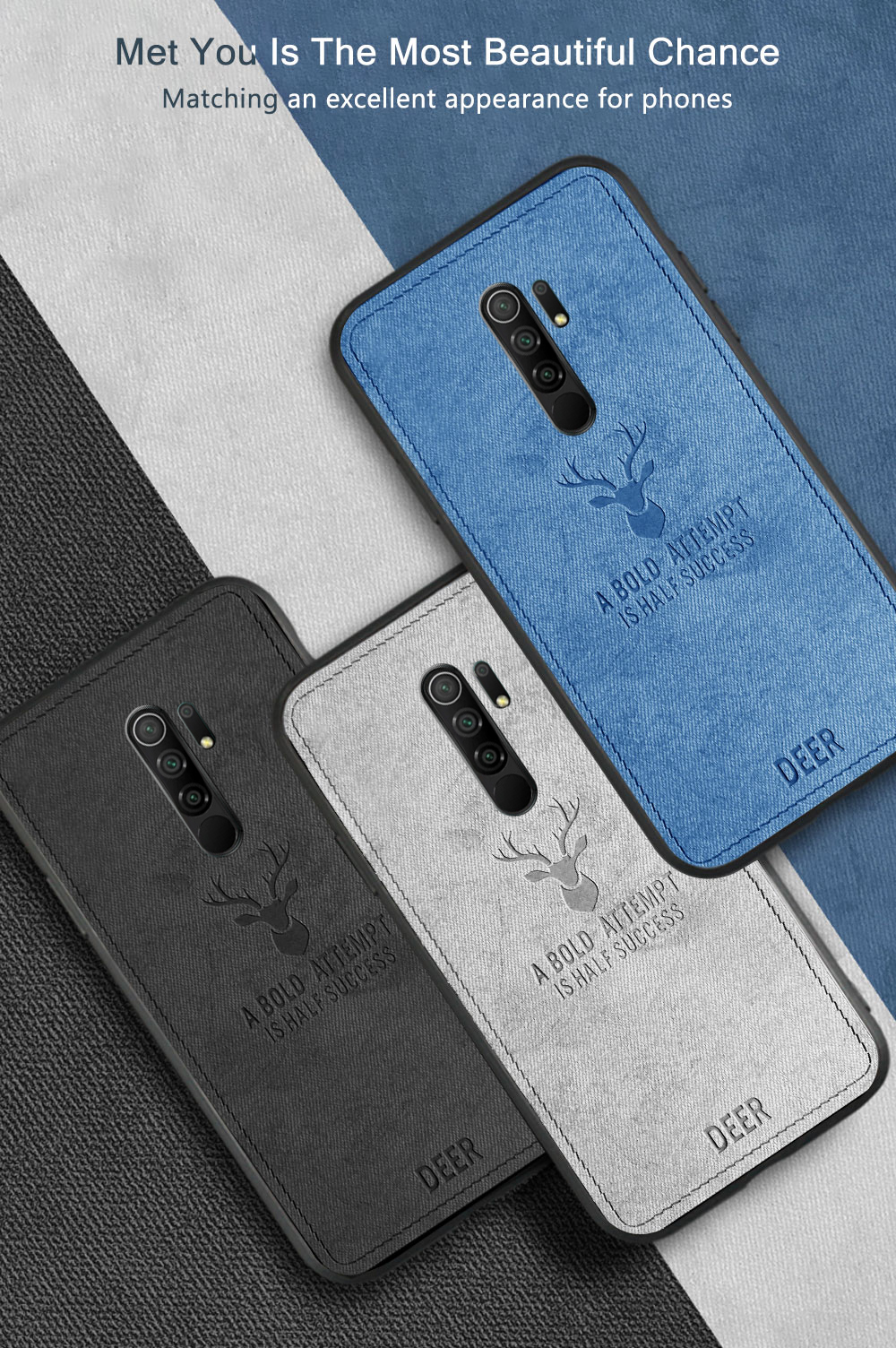 Bakeey-for-Xiaomi-Redmi-9-Case-Deer-Classic-Breathable-Canvas-Cloth-Shockproof-Protective-Case-Back--1708156-2